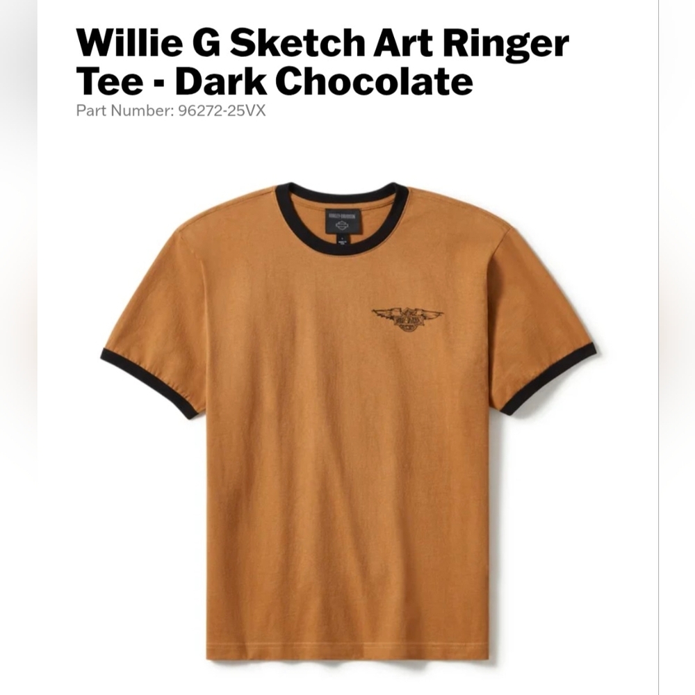 HARLEY DAVIDSON. Willie G Sketch Art Ringer Tee